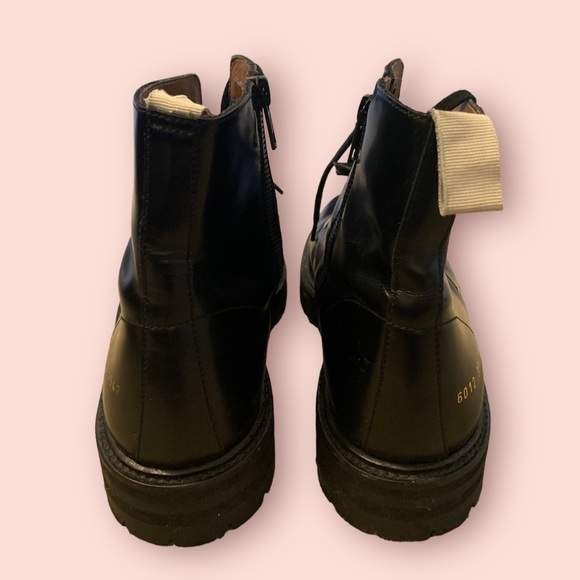 Woman by Common Projects Black Combat Boots 39 - Picture 3 of 6